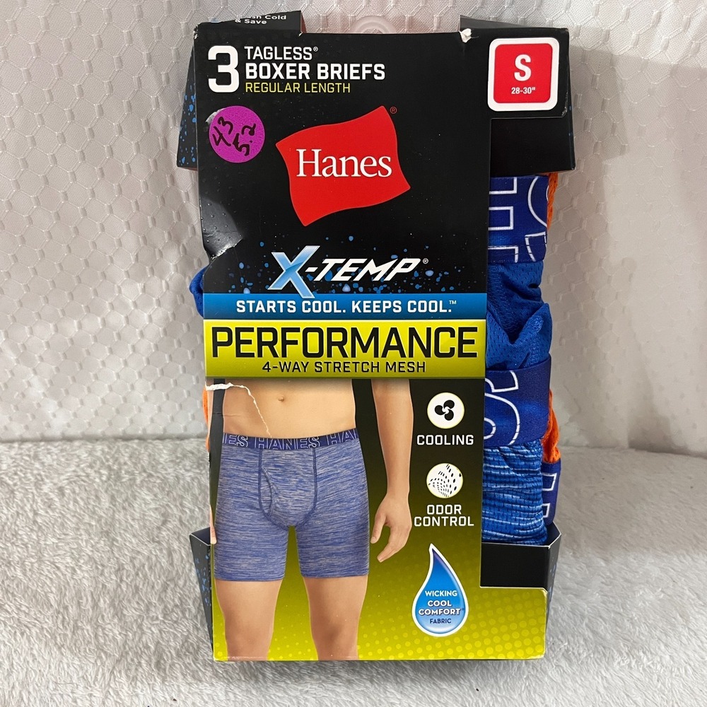 Hanes Men's Tagless X-Temp Performance Stretch Mesh Boxer Brief Small 28"-30"